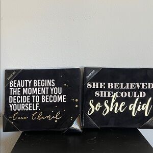Bebe Black and Gold Inspirational Wall Art Set